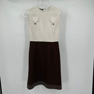 Womens Vintage Colorblock Mod Dress Size S 60s Retro Shift Mid Century Gamine